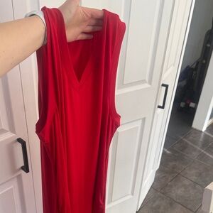 Amazon Essentials Red Maxi Dress. Never worn. Can be knotted at the bottom.